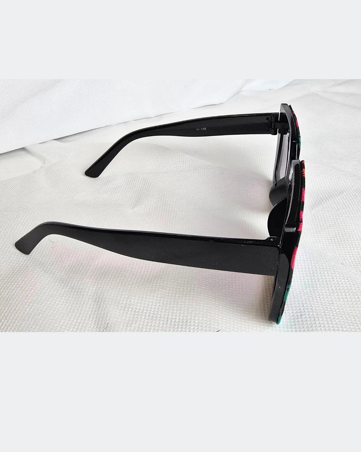 Ankara Luxe Striped Oversized Sunglasses – With Free Matching Ankara Pouch
