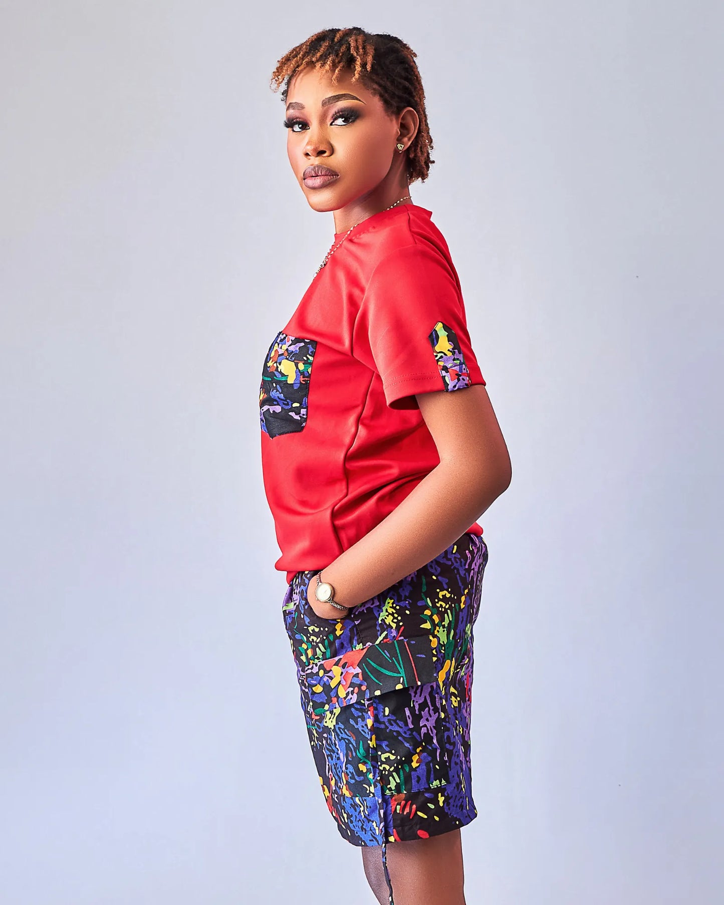 Kora Urban 2-Piece Set | Tshirt & Shorts | Red