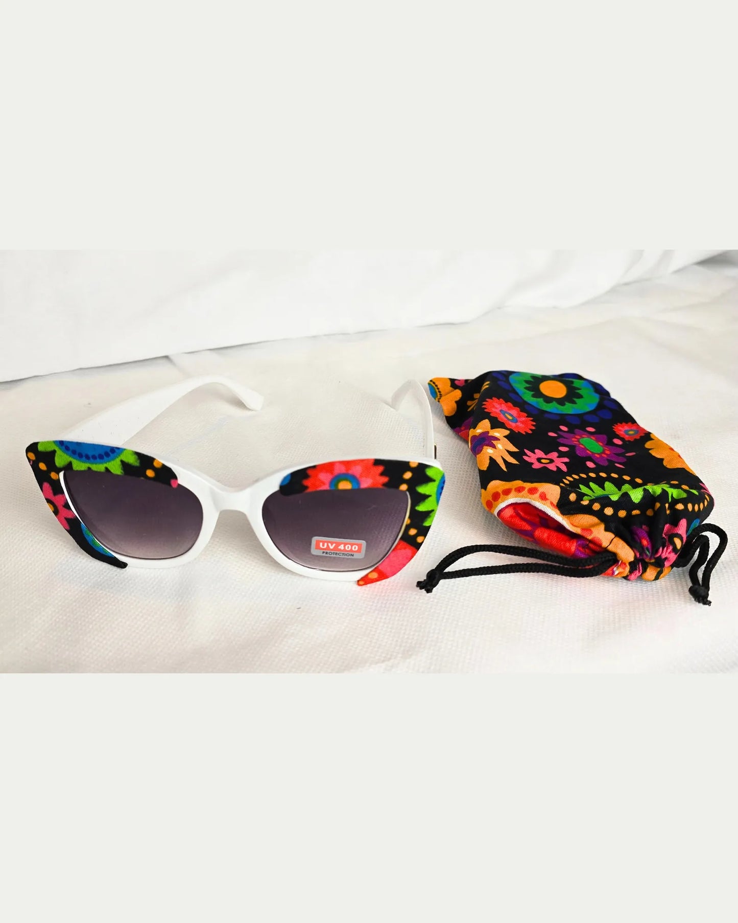 Ankara Vibrant Floral Chic Oversized Sunglasses + Free Matching Pouch