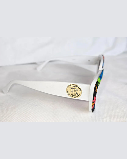 Ankara Vibrant Floral Chic Oversized Sunglasses + Free Matching Pouch