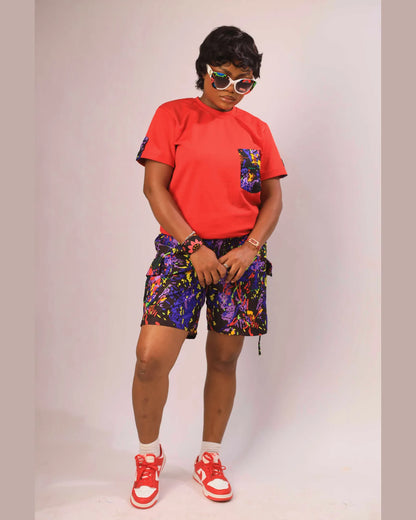 Kora Urban 2-Piece Set | Tshirt & Shorts | Red