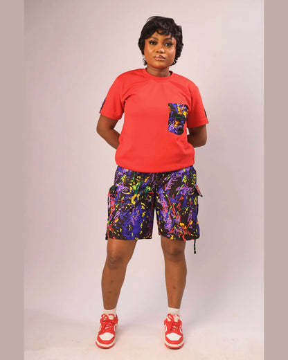 Kora Urban 2-Piece Set | Tshirt & Shorts | Red