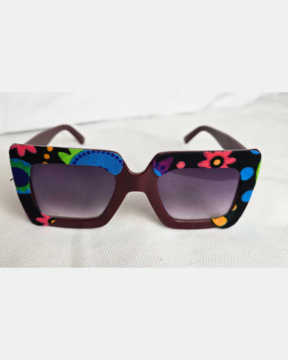 Ankara Vibrant Floral Chic Oversized Sunglasses + Free Matching Pouch