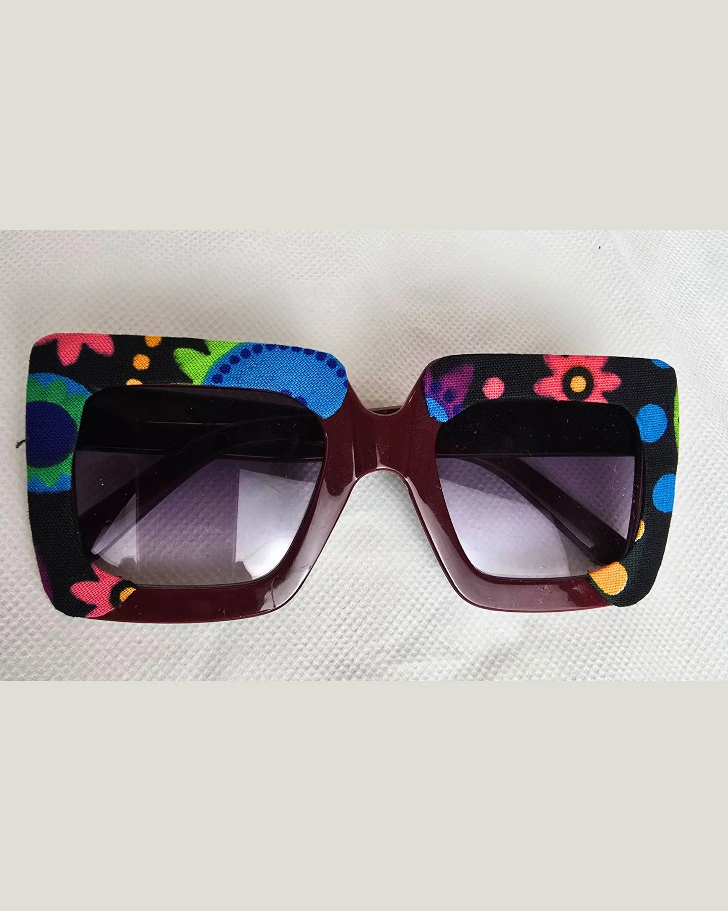 Ankara Vibrant Floral Chic Oversized Sunglasses + Free Matching Pouch