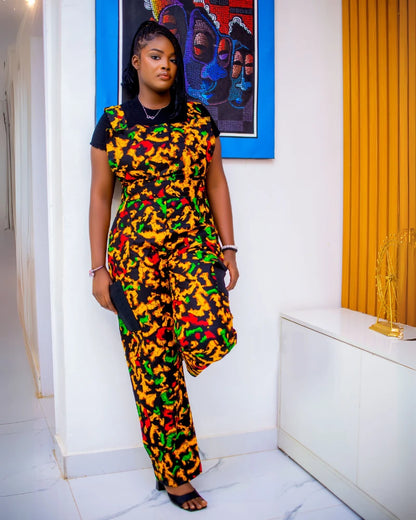 Tiwa Tribe Classic Ankara Dungarees