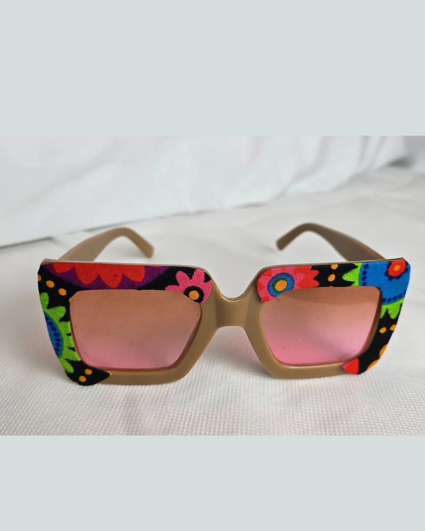 Ankara Vibrant Floral Chic Oversized Sunglasses + Free Matching Pouch