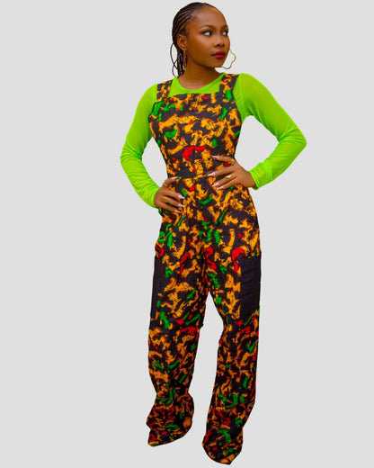 Tiwa Tribe Classic Ankara Dungarees