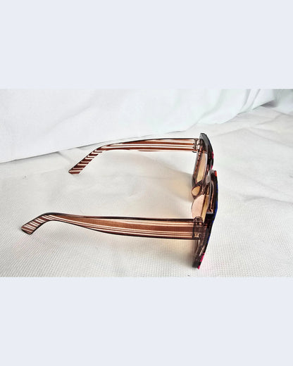 Ankara Luxe Striped Oversized Sunglasses – With Free Matching Ankara Pouch