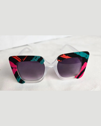 Ankara Luxe Striped Oversized Sunglasses – With Free Matching Ankara Pouch