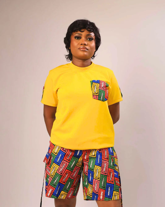Kora Urban 2-Piece Set | Tshirt & Shorts | Yellow