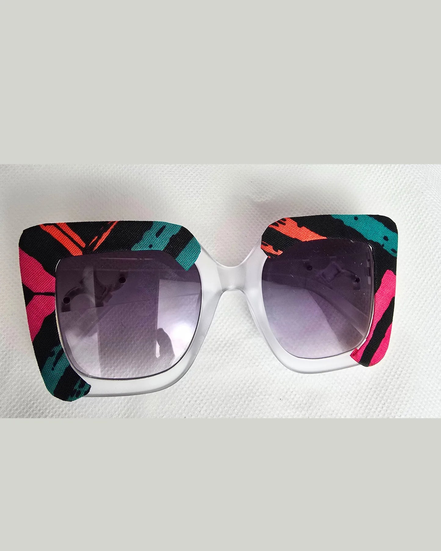 Ankara Luxe Striped Oversized Sunglasses – With Free Matching Ankara Pouch