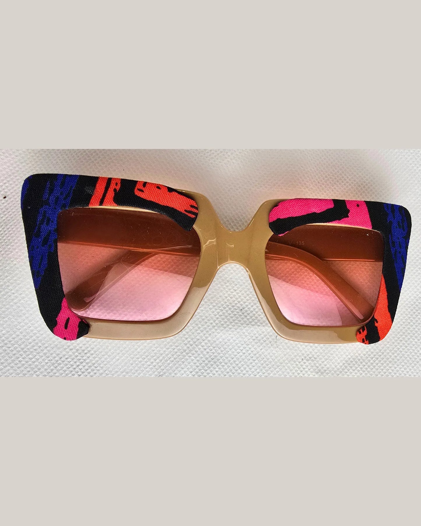 Ankara Luxe Striped Oversized Sunglasses – With Free Matching Ankara Pouch