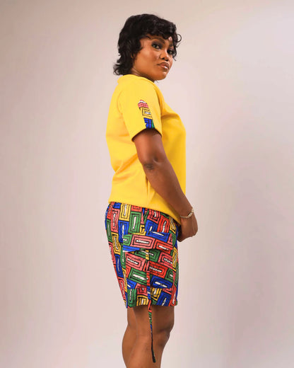 Kora Urban 2-Piece Set | Tshirt & Shorts | Yellow