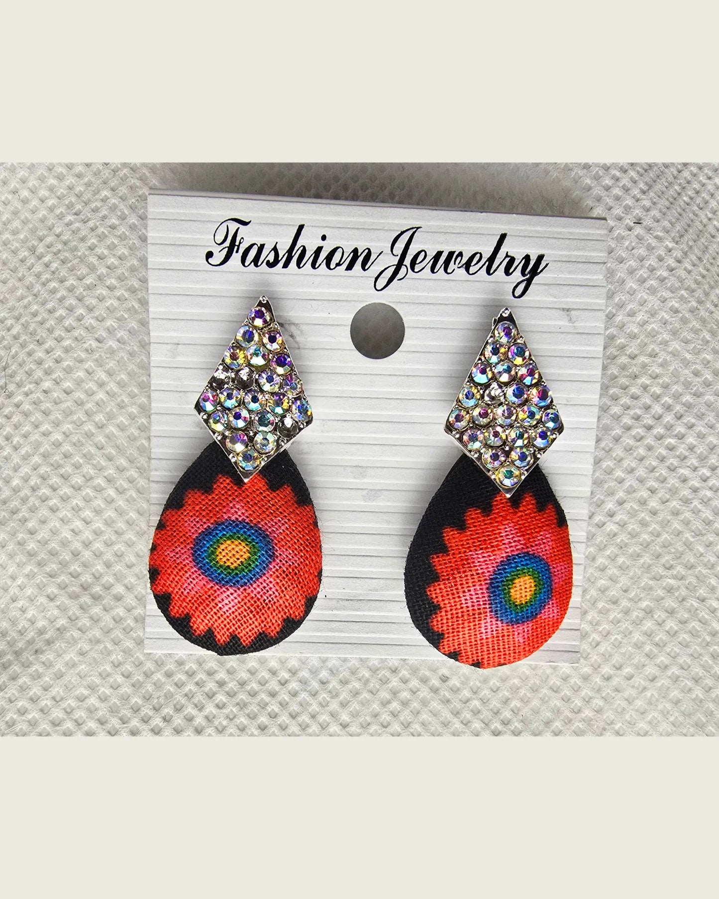 Ankara Vibrant Floral Stud Earring