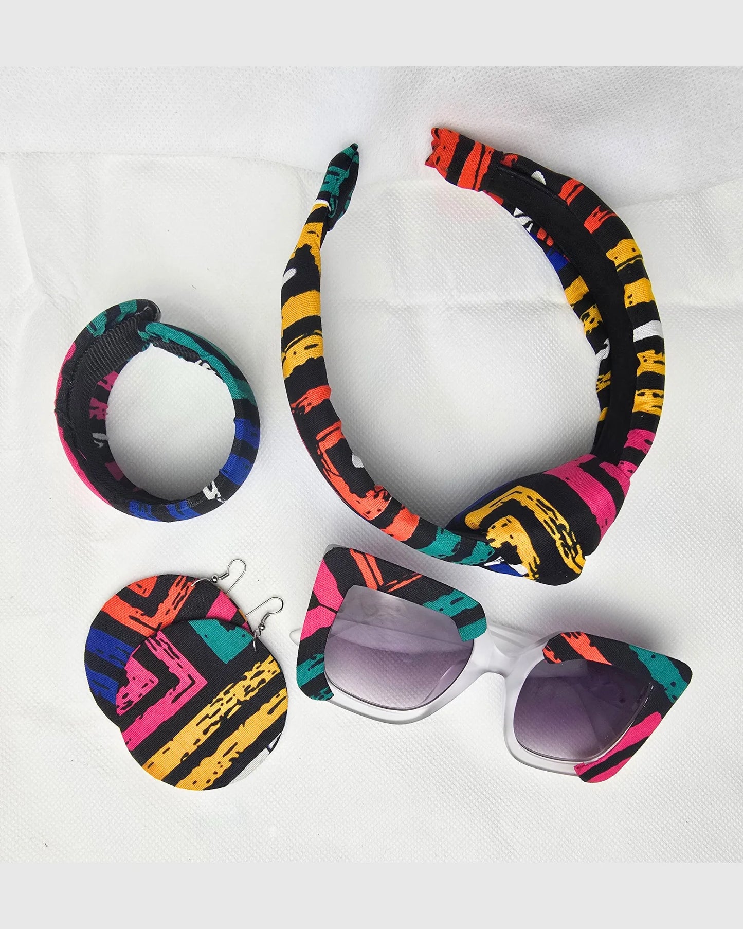 Ankara Luxe Striped Accessory Set