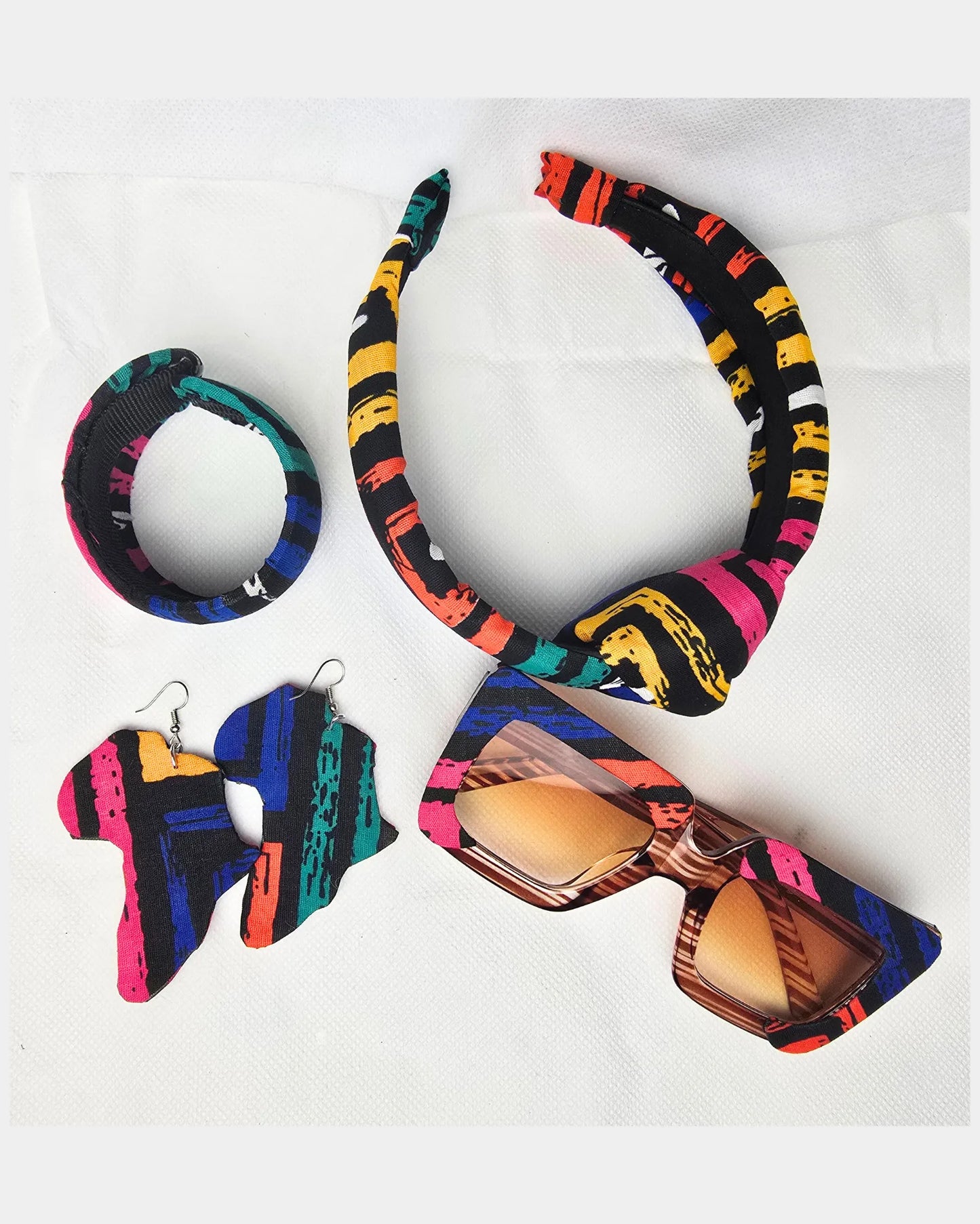 Ankara Luxe Striped Accessory Set