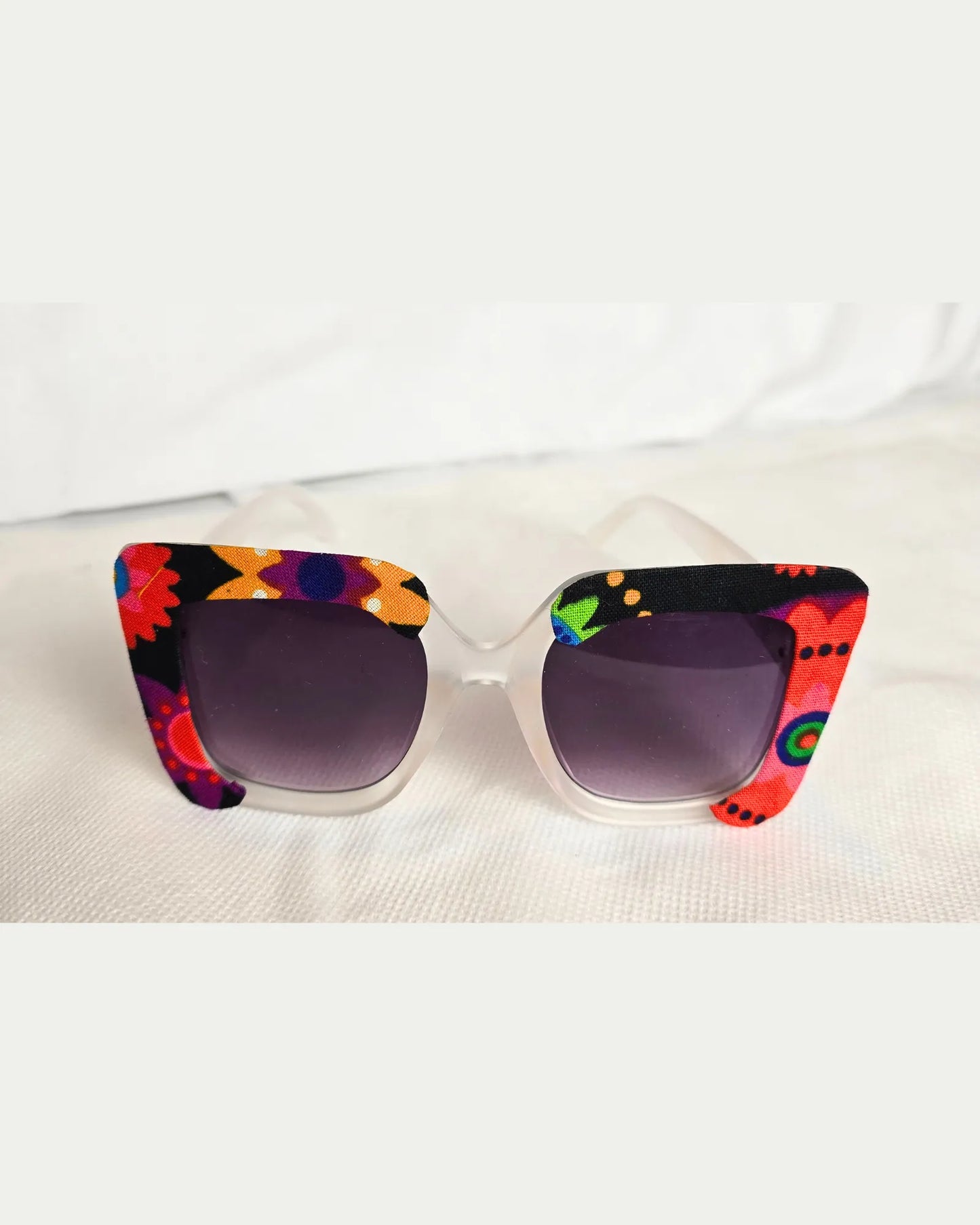 Ankara Vibrant Floral Chic Oversized Sunglasses + Free Matching Pouch