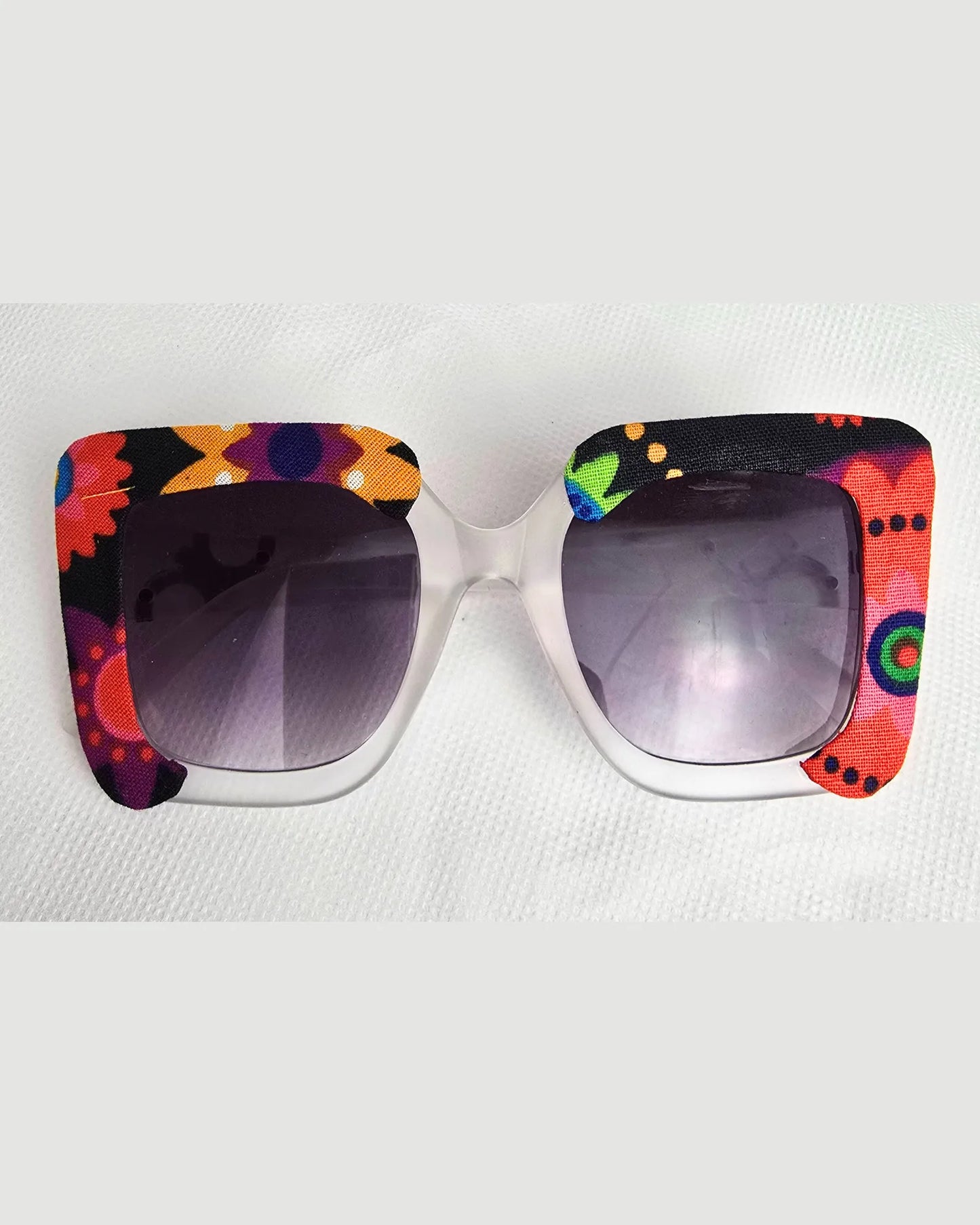 Ankara Vibrant Floral Chic Oversized Sunglasses + Free Matching Pouch