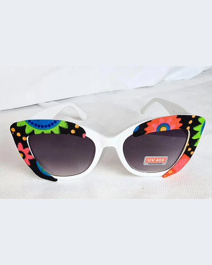 Ankara Vibrant Floral Chic Oversized Sunglasses + Free Matching Pouch