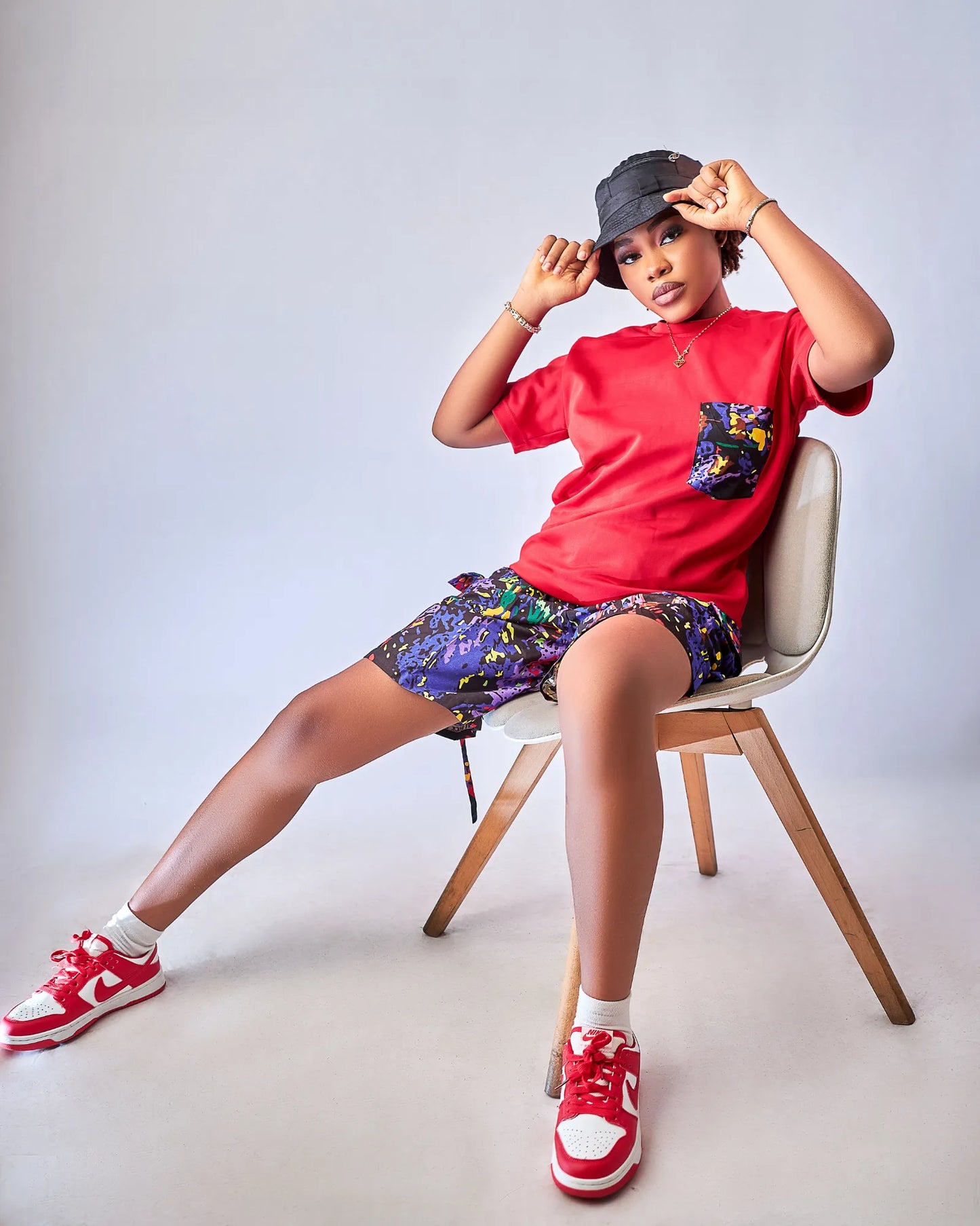Kora Urban 2-Piece Set | Tshirt & Shorts | Red