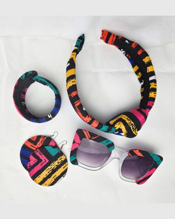 Ankara Luxe Striped Accessory Set