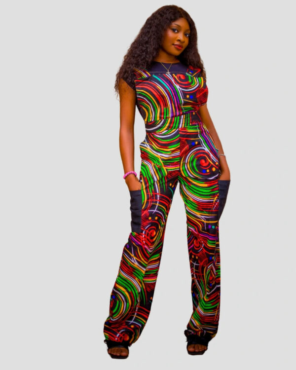 Tiwa Tribe Bold Ankara Dungarees